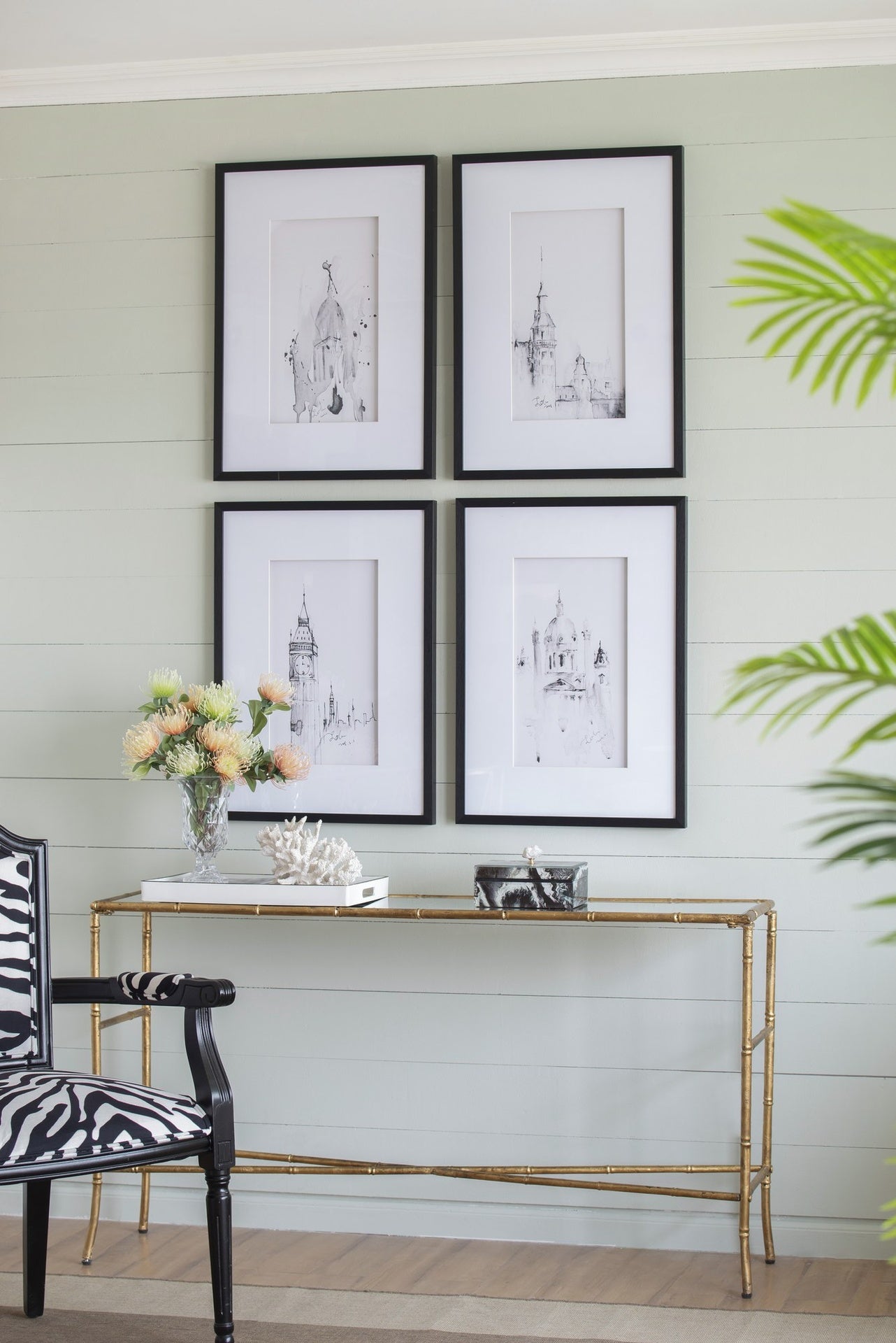 Set of 4 Architecture Wall Art Prints, Home Decor Art for Living Room Dining Room  Entryway, 20" x 28"