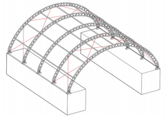 Shipping Container Canopy Shelter Double Truss 40'x40'x15',22 OZ PVC