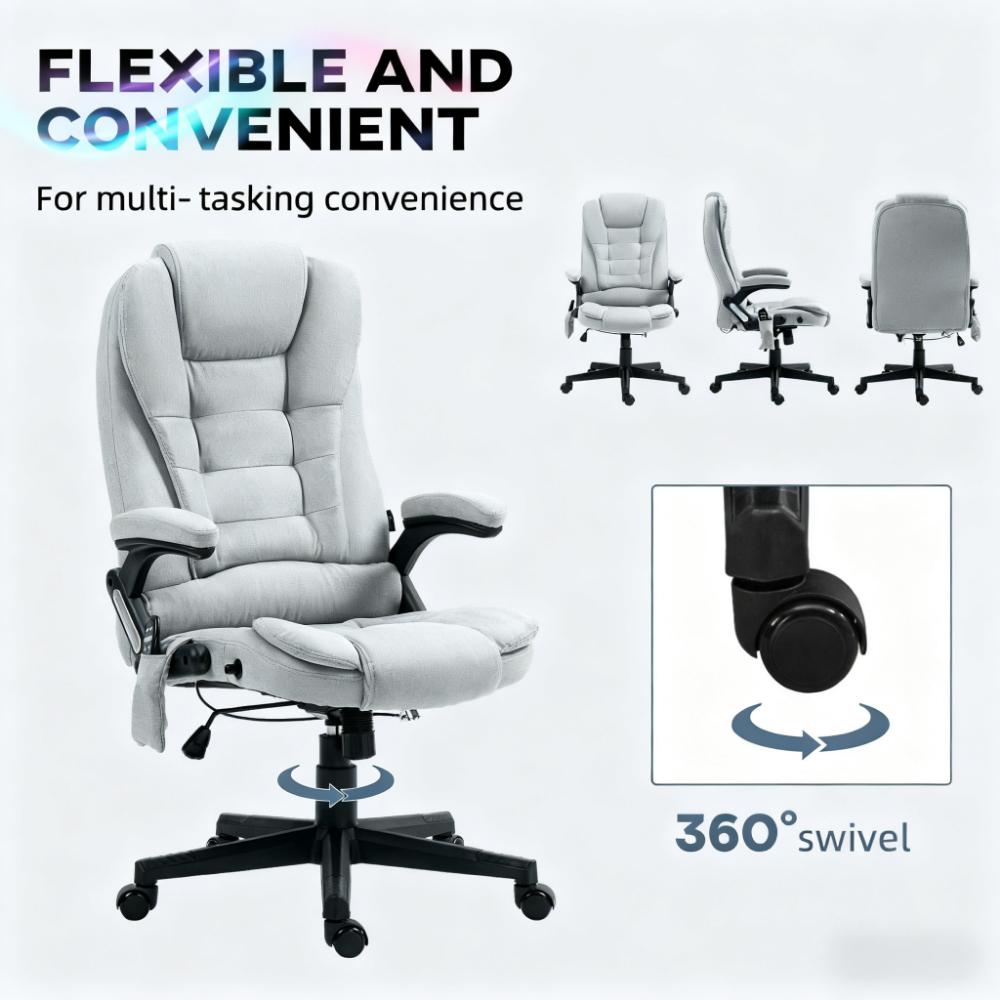 High Back Massage Desk Chair with Reclining Backrest,For Home and Office