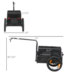 Aosom Trailer for Bike, Bicycle Cargo Trailer with Removable Storage Box, No Bottom
