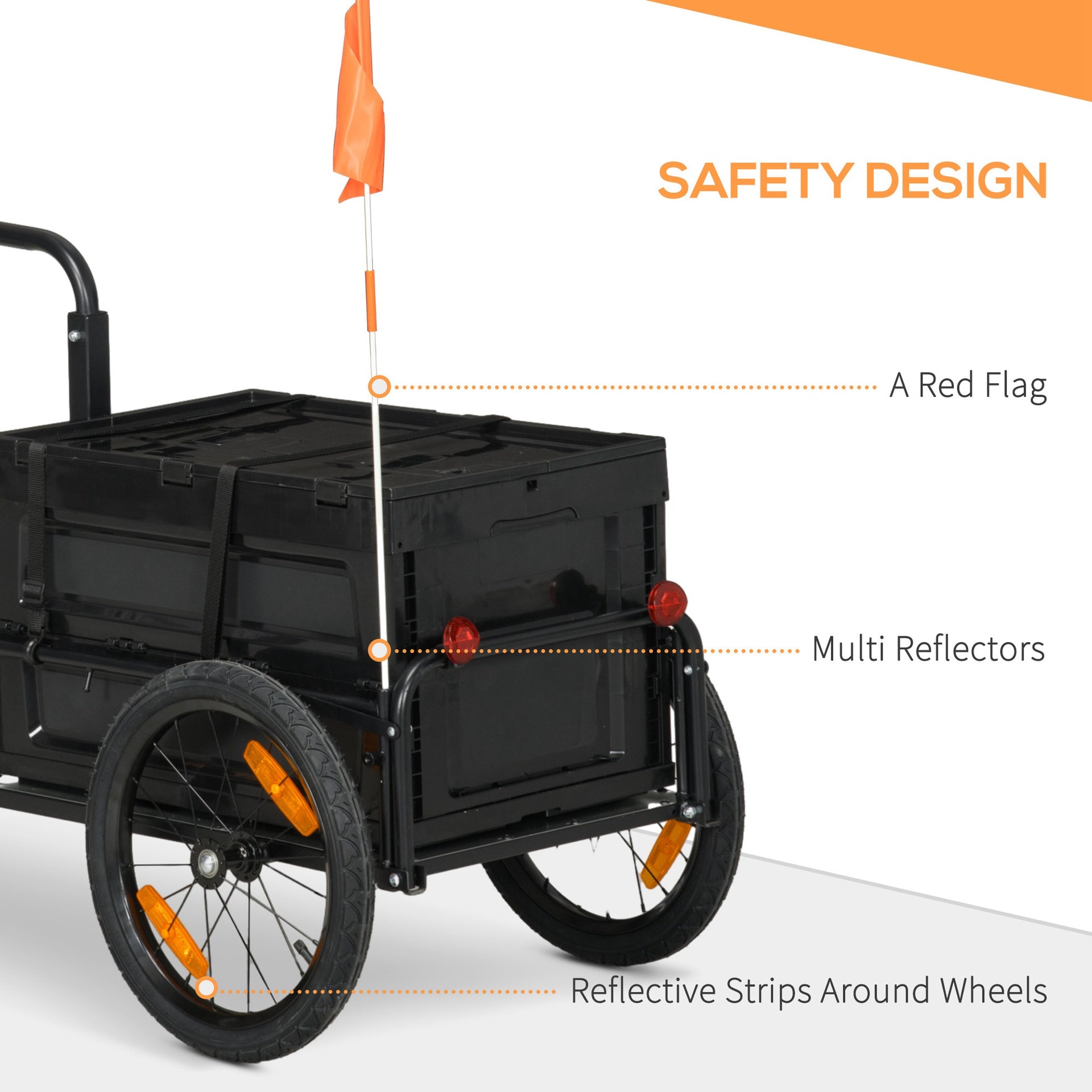 Aosom Trailer for Bike, Bicycle Cargo Trailer with Removable Storage Box, No Bottom