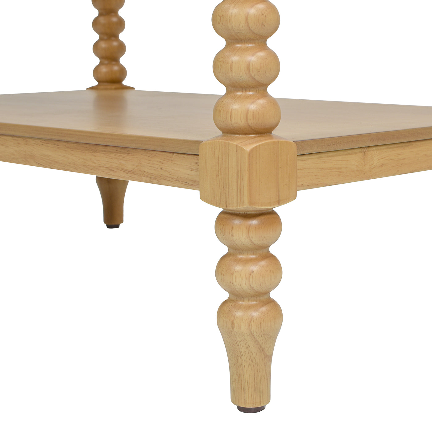 Easton 28" Modern Farmhouse Turned 1-Drawer Storage Side Table with Shelf, Natural Brown Wood