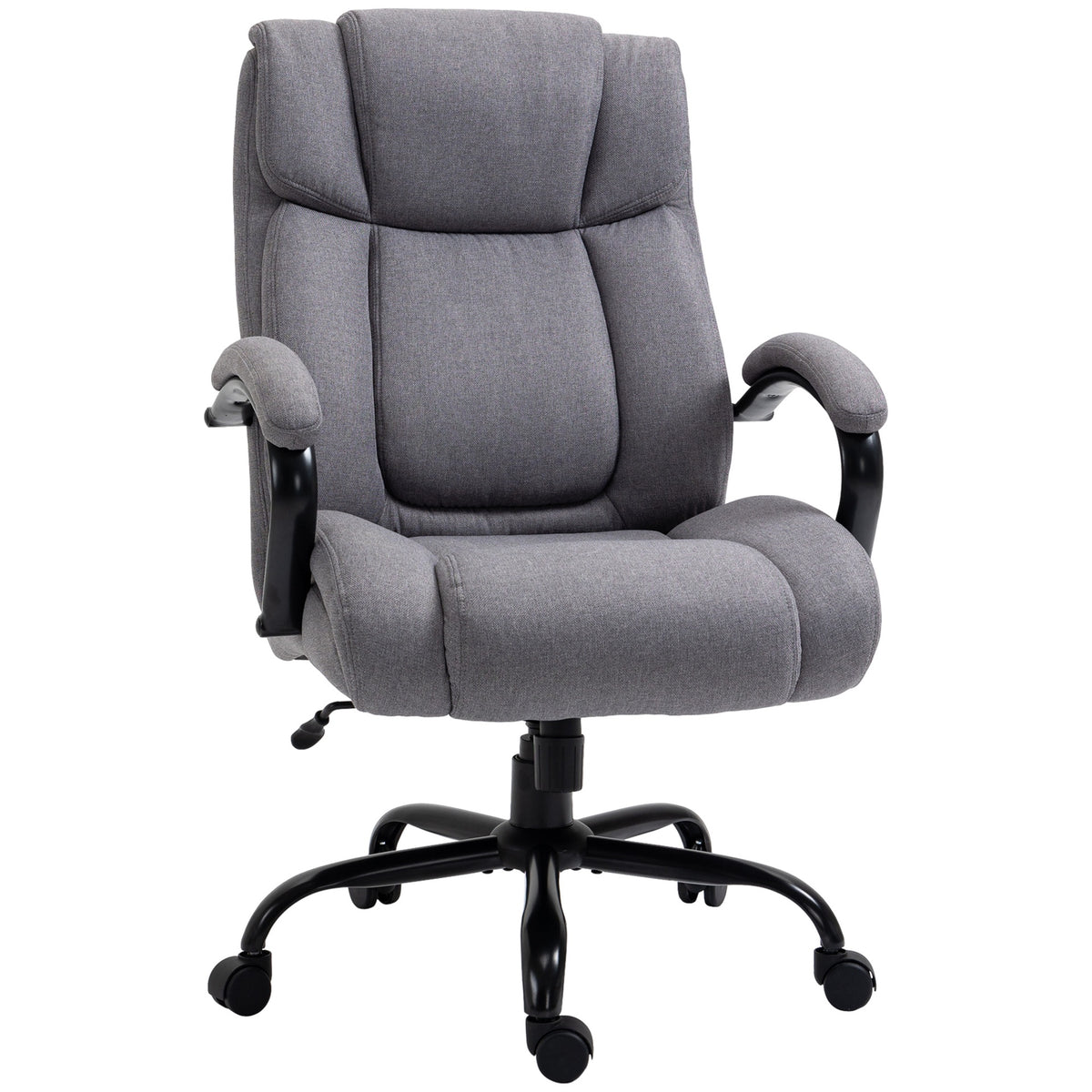 Vinsetto Big and Tall Executive Office Chair, Ergonomic Heavy-Duty High Back Computer Desk Chair 484lbs with Wide Seat,  Linen Fabric, Adjustable Height, Swivel Wheels, Light Gray