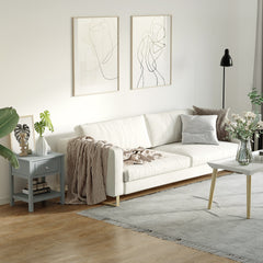 HOMCOM Sofa Side Table, Accent End Table with Storage Drawer and Bottom Shelf for Living Room,Gray