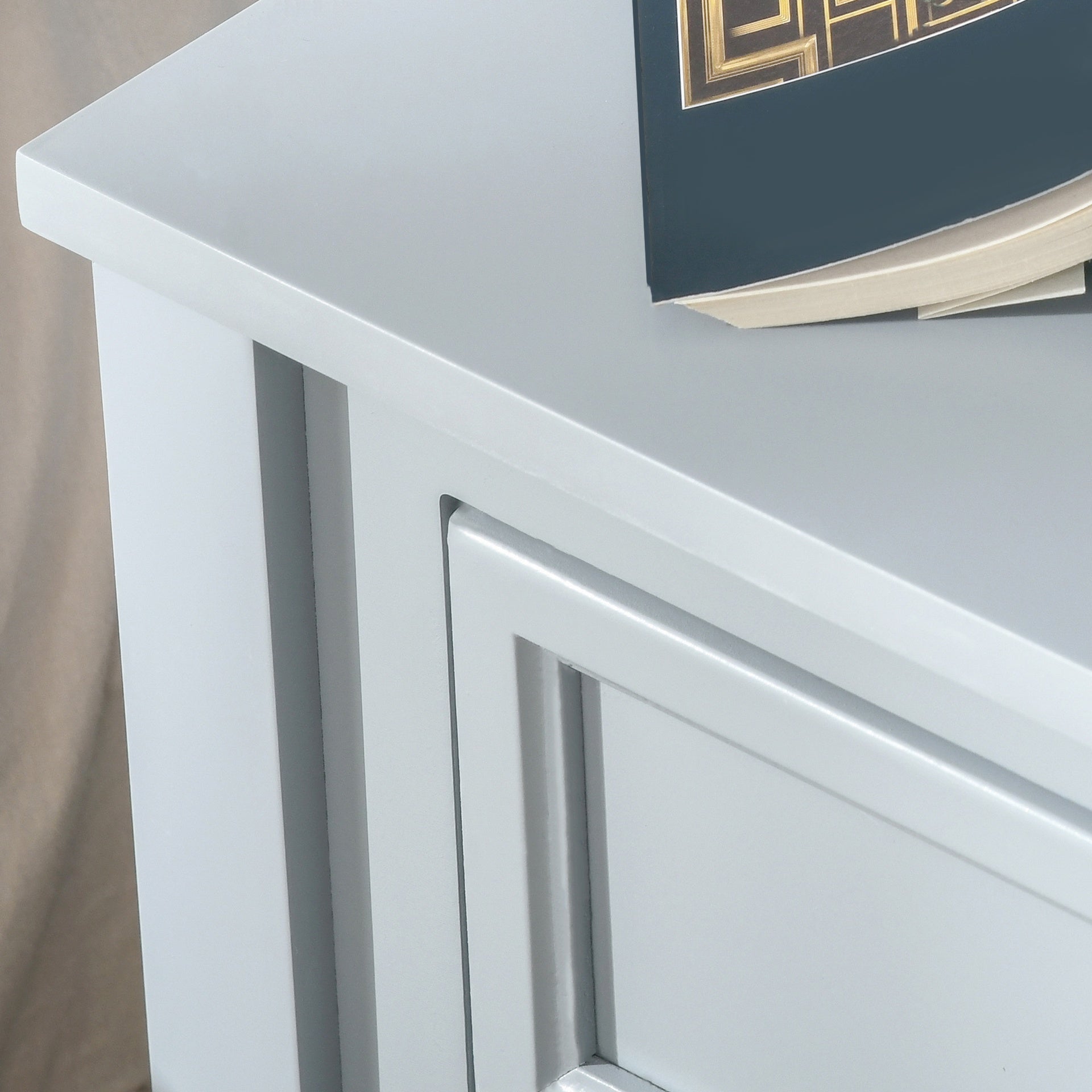 HOMCOM Sofa Side Table, Accent End Table with Storage Drawer and Bottom Shelf for Living Room,Gray