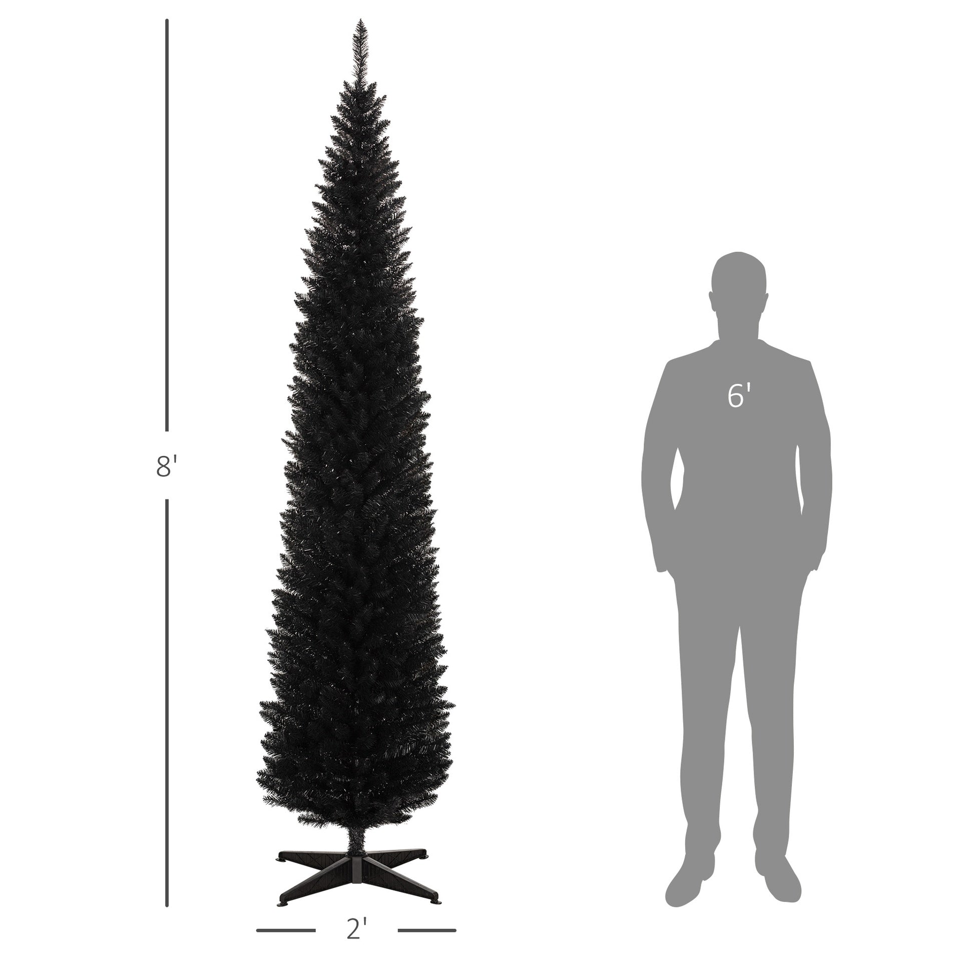 Classic Pencil Christmas Tree with Easy Setup for Cozy Holiday Vibe