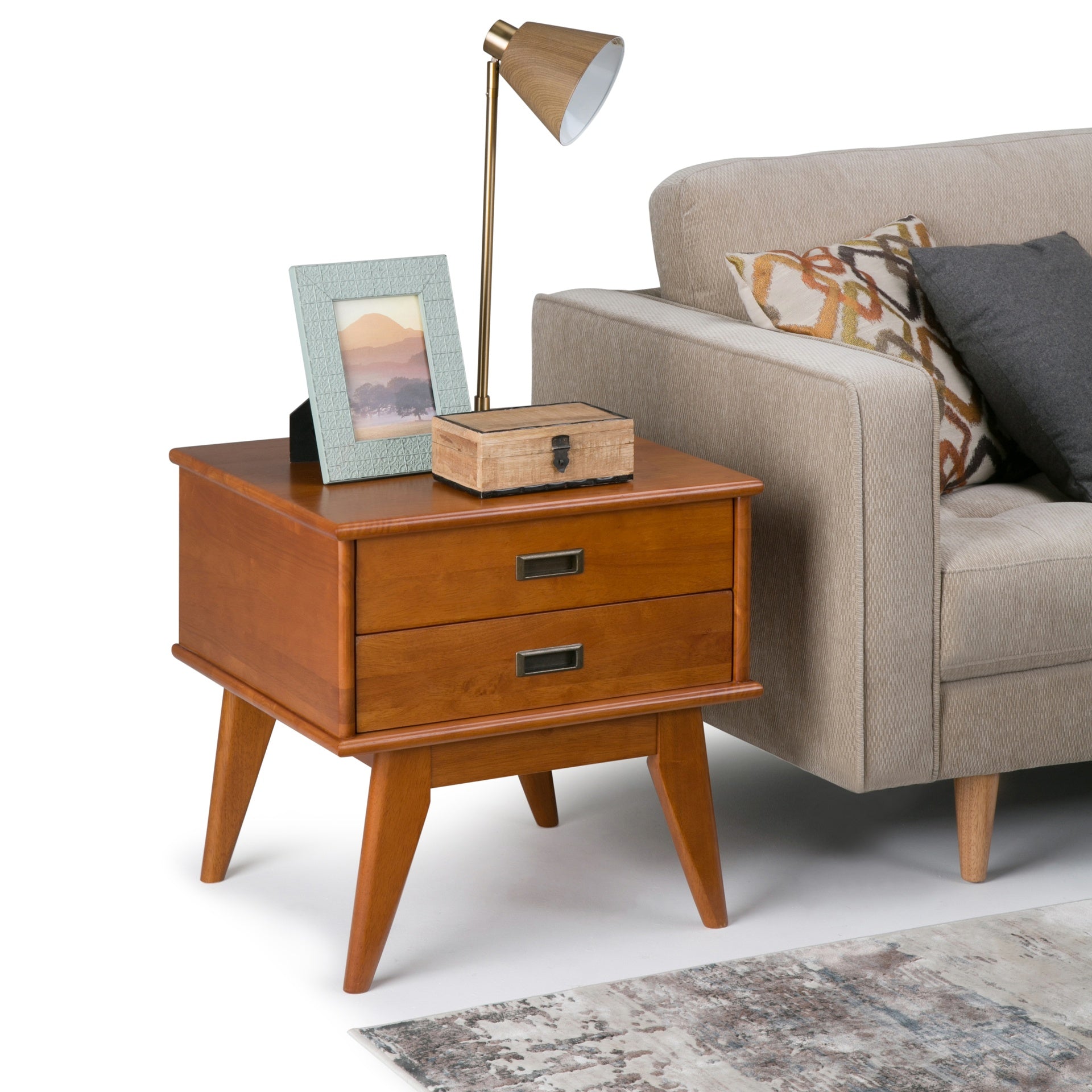Draper - Mid Century Side Table - Teak Brown