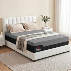 HOMCOM Queen Mattress, 14 Inch Memory Foam Mattress for Pressure Relief, Graphene Gel Cooling Copper Bed in a Box, Made in USA