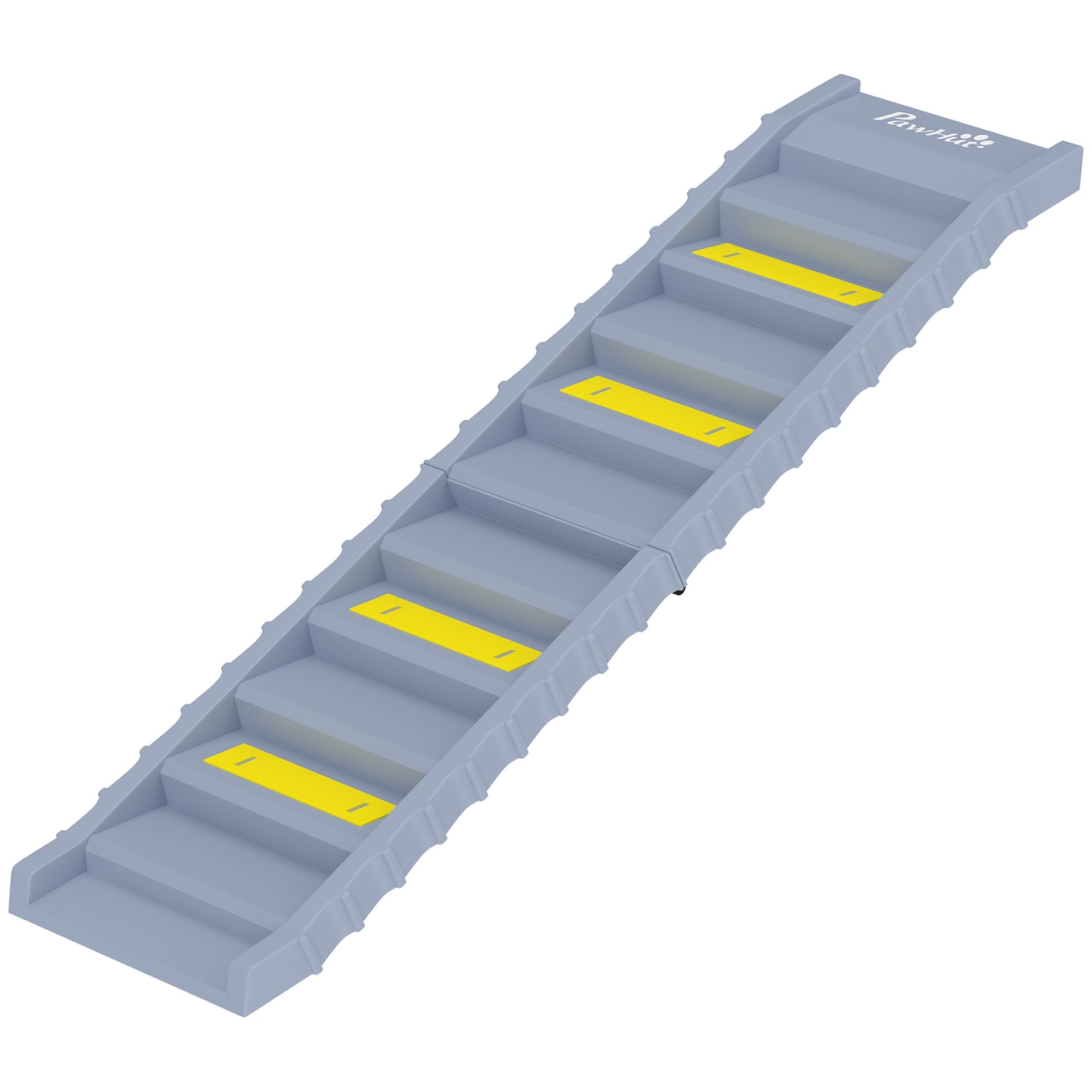 PawHut Dog Stairs for Car Truck SUV, Foldable Dog Ramp for Medium Small Dogs, Gray