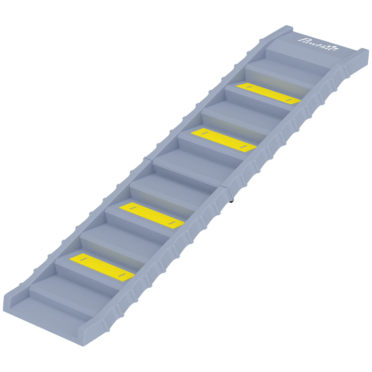 PawHut Dog Stairs for Car Truck SUV, Foldable Dog Ramp for Medium Small Dogs, Gray