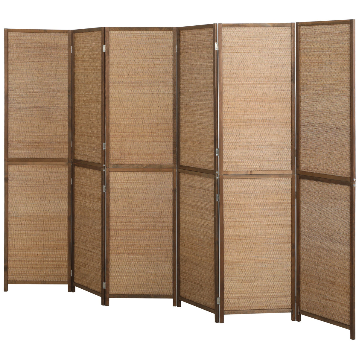 HOMCOM Room Divider, 6 Panel Folding Privacy Screen, 6 FT Tall Hand-Woven Bamboo Wall Partition, Brown