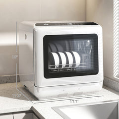 HOMCOM Countertop Dishwasher, Portable Mini Dishwasher with 1.6 Gal Built-in Water Tank, 5 Washing Programs, Air-Dry Function