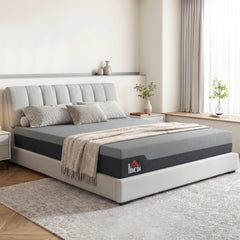 HOMCOM King Mattress, 12 Inch Memory Foam Mattress for Pressure Relief, Graphene Gel Cooling Copper Bed in a Box, Made in USA