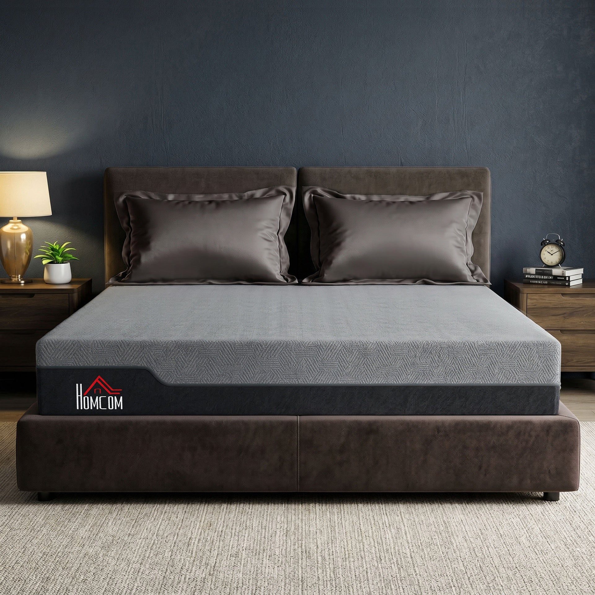 HOMCOM King Mattress, 12 Inch Memory Foam Mattress for Pressure Relief, Graphene Gel Cooling Copper Bed in a Box, Made in USA
