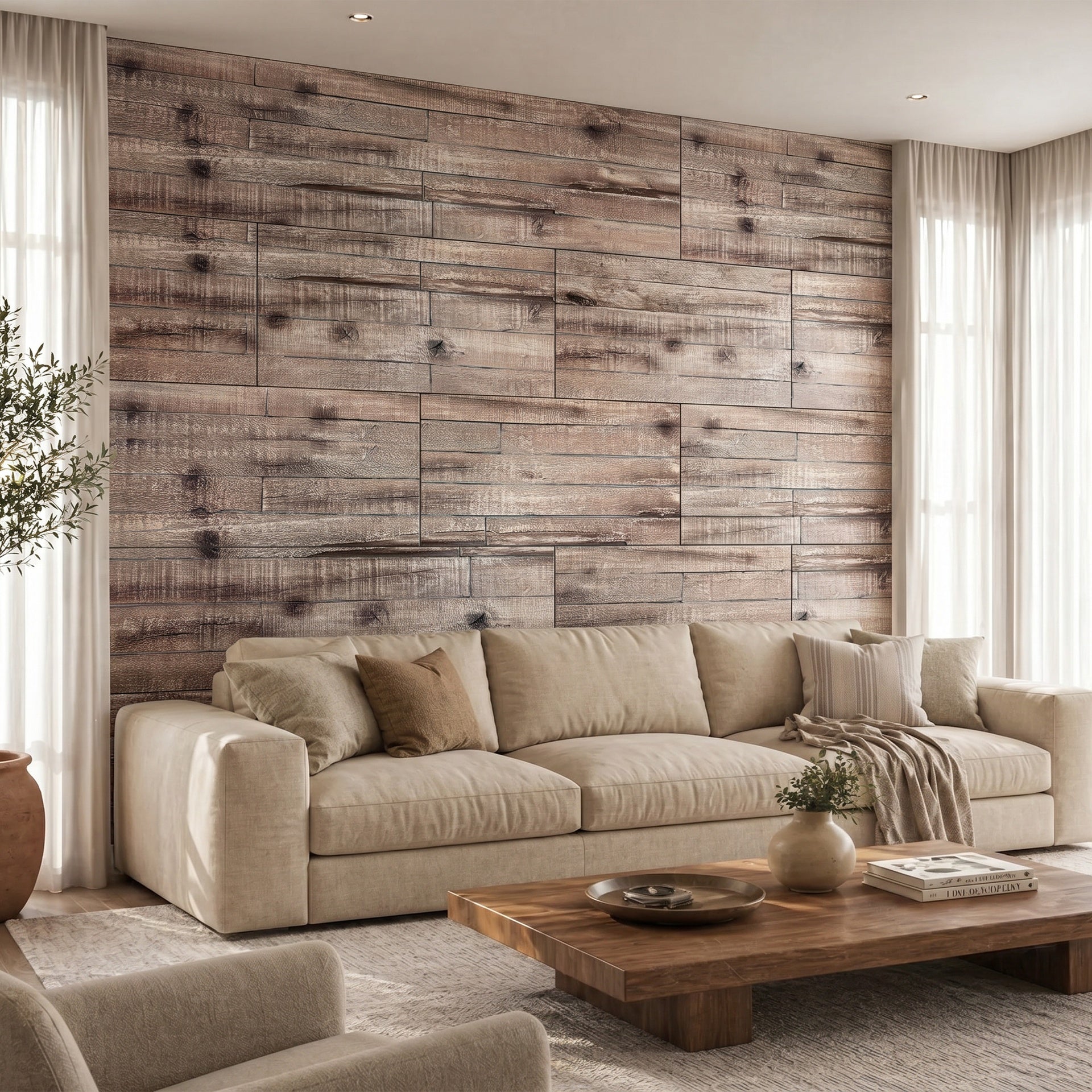 HOMCOM 8-Pack 3D Faux Wood Wall Panels, Lightweight Polyurethane Panels for Interior and Exterior Accent Walls, Gray Wood Grain