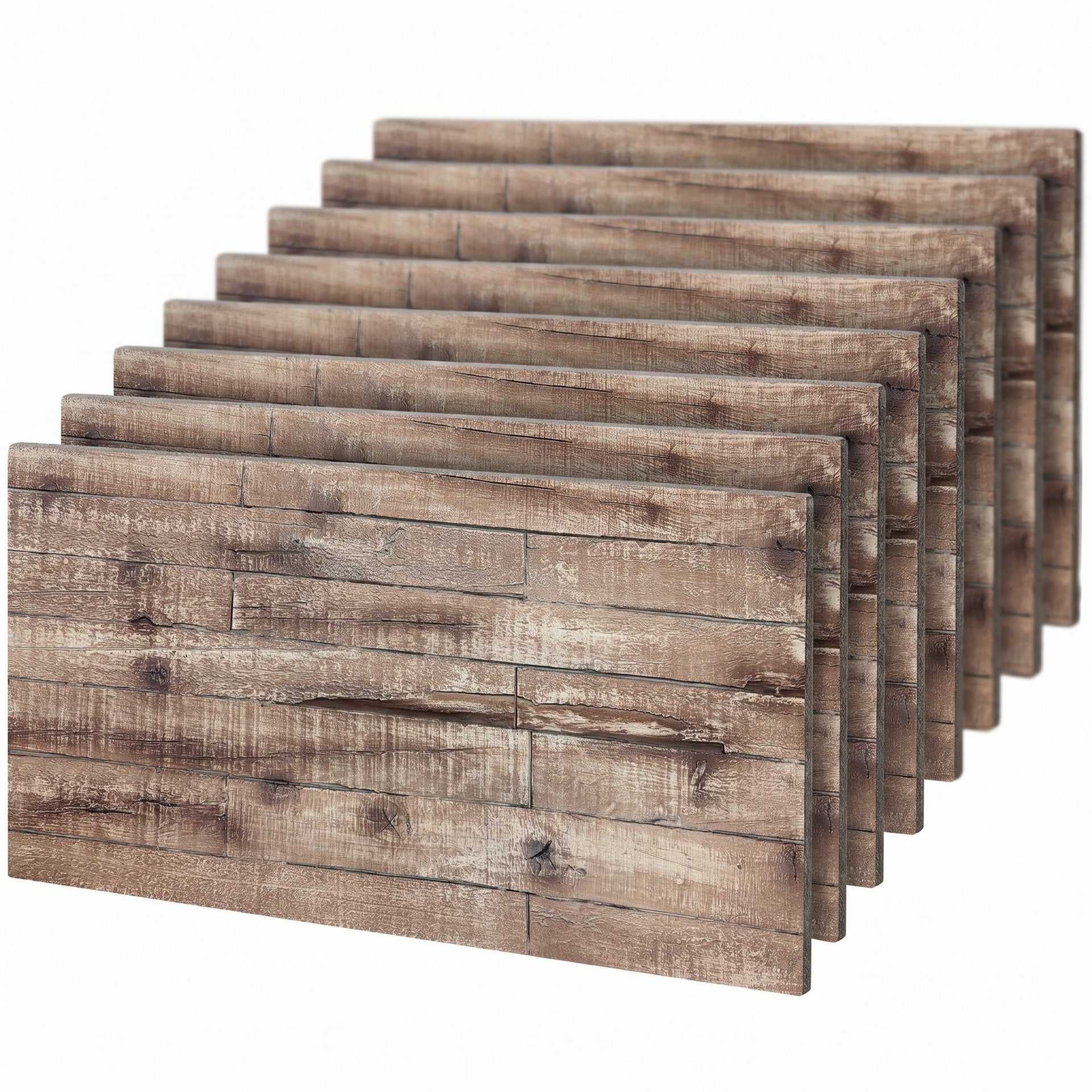HOMCOM 8-Pack 3D Faux Wood Wall Panels, Lightweight Polyurethane Panels for Interior and Exterior Accent Walls, Gray Wood Grain
