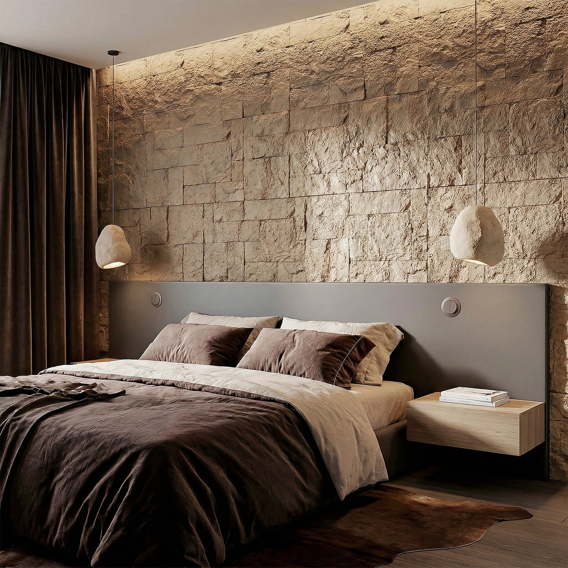 HOMCOM 8-Pack 3D Faux Stone Wall Panels, Lightweight Polyurethane Panels for Interior and Exterior Accent Walls, Beige
