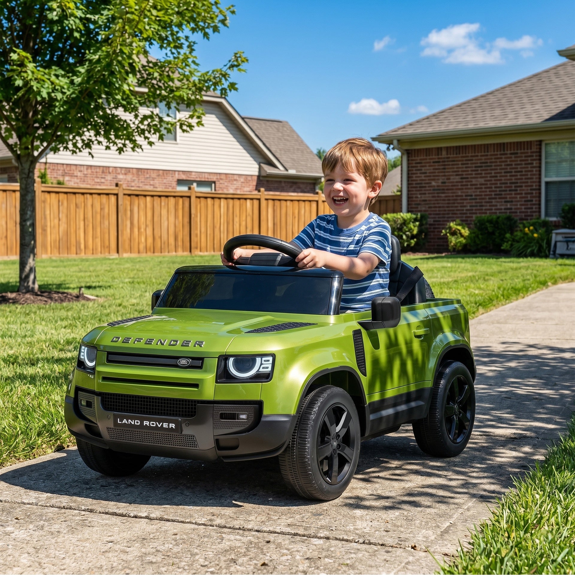 Qaba 12V Ride on Car Licensed Land Rover with Remote, Suspension, Slow Start, 3 Speeds, Lights, Music, Horn for 3-5, Green