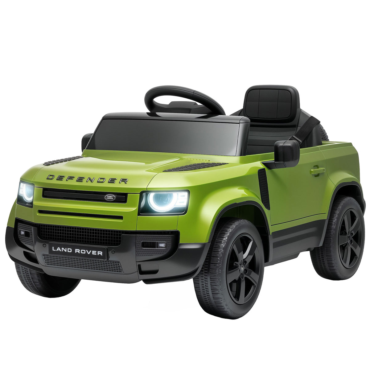 Qaba 12V Ride on Car Licensed Land Rover with Remote, Suspension, Slow Start, 3 Speeds, Lights, Music, Horn for 3-5, Green