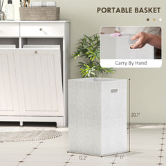 HOMCOM Laundry Hamper Cabinet, Laundry Cabinet with 2 Tilt Out Laundry Baskets and 2 Drawers, White