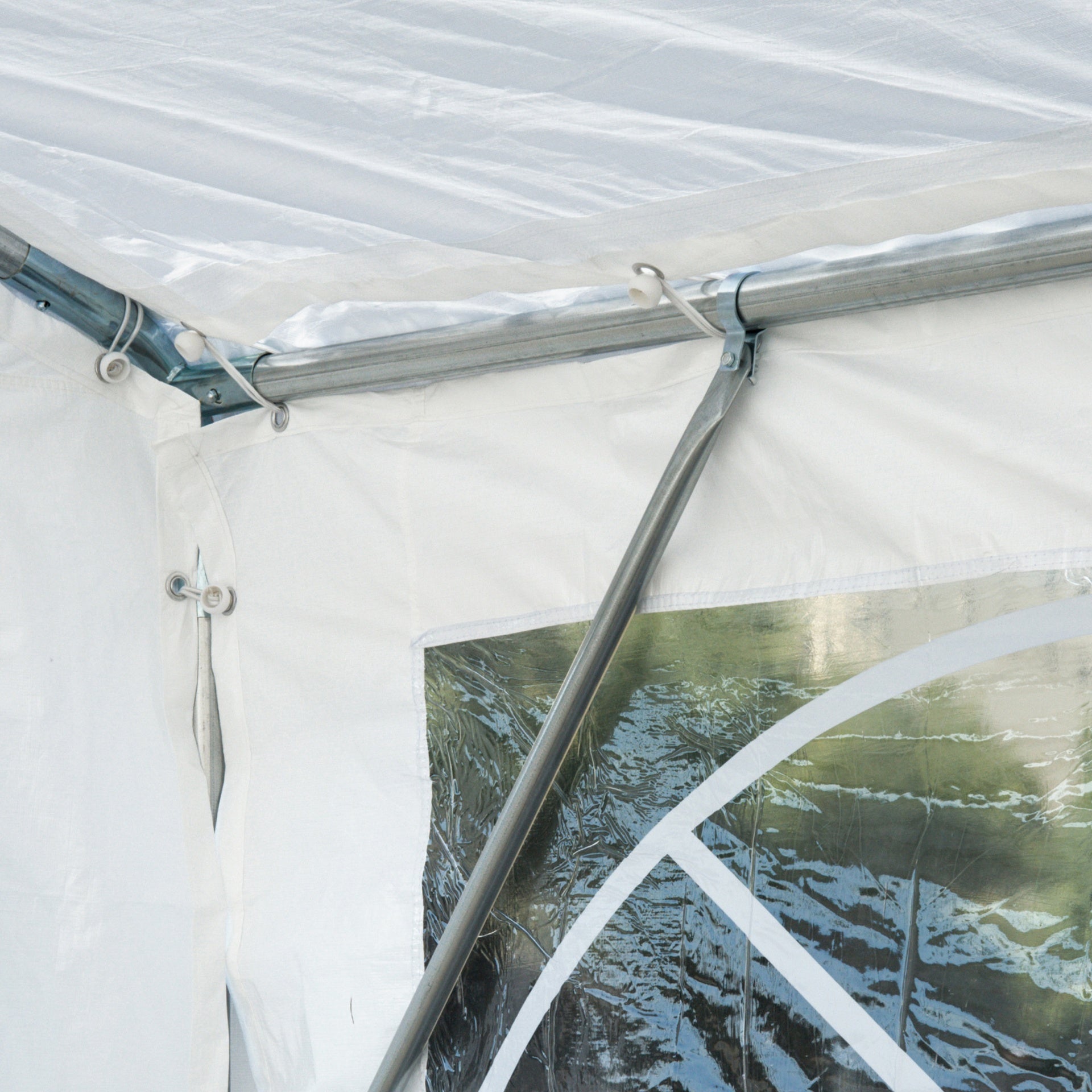 Outsunny Heavy Duty Party Tent, 13x26 ft Outdoor Wedding Event Shelter, with Removable Sidewalls & Windows, for Family Gatherings, White