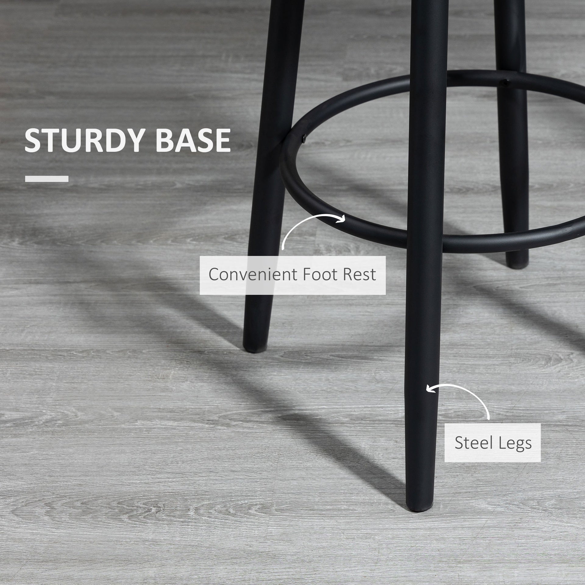 HOMCOM Modern Bar Stools, Set of 2 Swivel Kitchen Chairs, Dark Gray