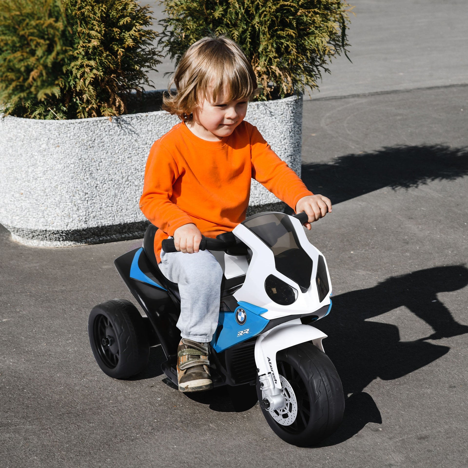 Aosom 6V 3 Wheeled Electric Motorcycle, Kids Motorcycle Licensed BMW with Headlight, Music, Blue