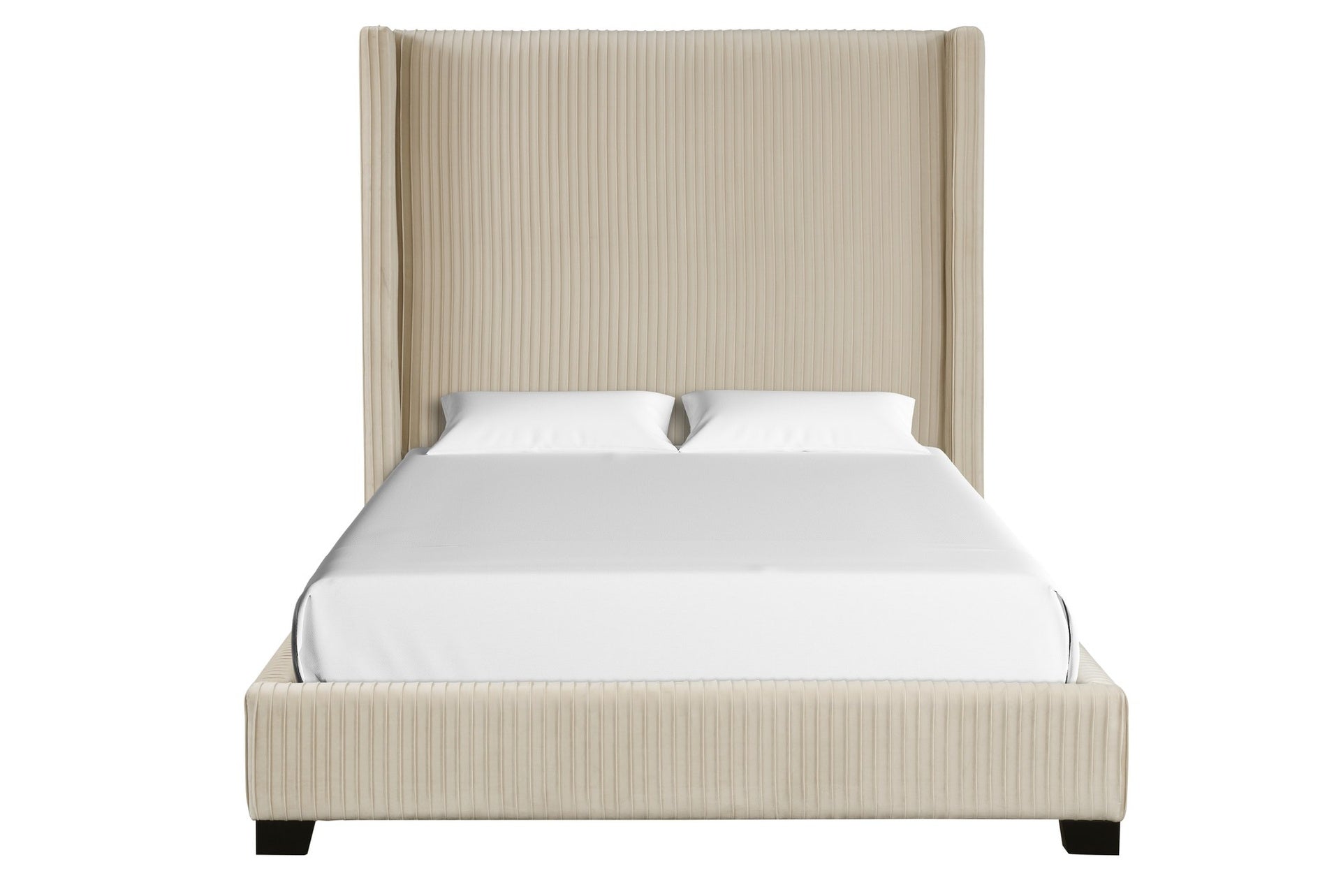 Queen Upholstered Bed in a Box Beige