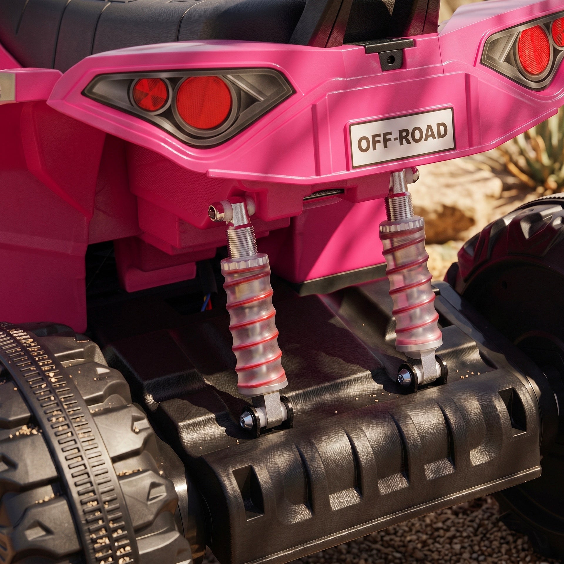 Qaba 24V 2 Seater Ride On Toys, Kids ATV 4 Wheeler with Dual Motors, High & Low Speed for Boys Girls Aged 3-8 Years, Pink