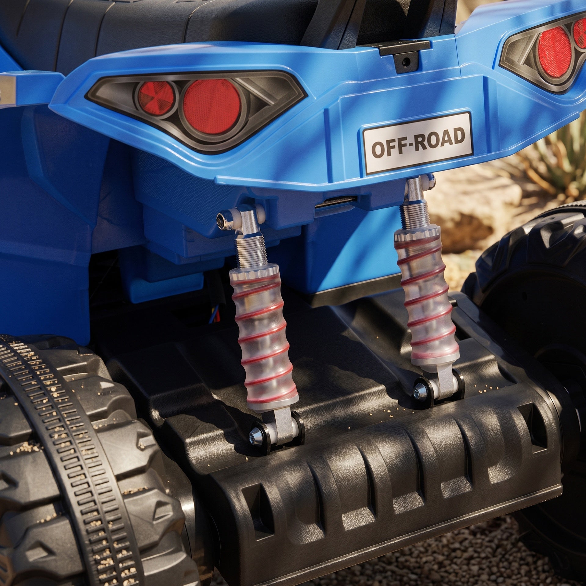 Qaba 24V 2 Seater Ride On Toys, Kids ATV 4 Wheeler with Dual Motors, High & Low Speed for Boys Girls Aged 3-8 Years, Blue