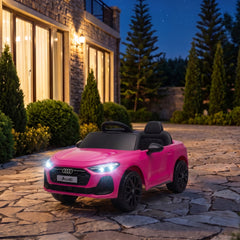 Qaba Audi A5L Licensed Electric Ride on Car for Kids 3-6 with Remote Control Dual Motors 4-Wheel Suspension Music, Pink