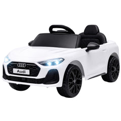 Qaba Audi A5L Licensed Electric Ride on Car for Kids 3-6 with Remote Control Dual Motors 4-Wheel Suspension Music, White
