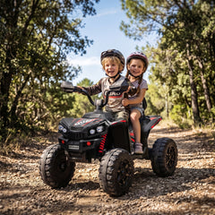 Qaba 24V 2 Seater Ride On Toys, Kids ATV 4 Wheeler with Dual Motors, High & Low Speed for Boys Girls Aged 3-8 Years, Black