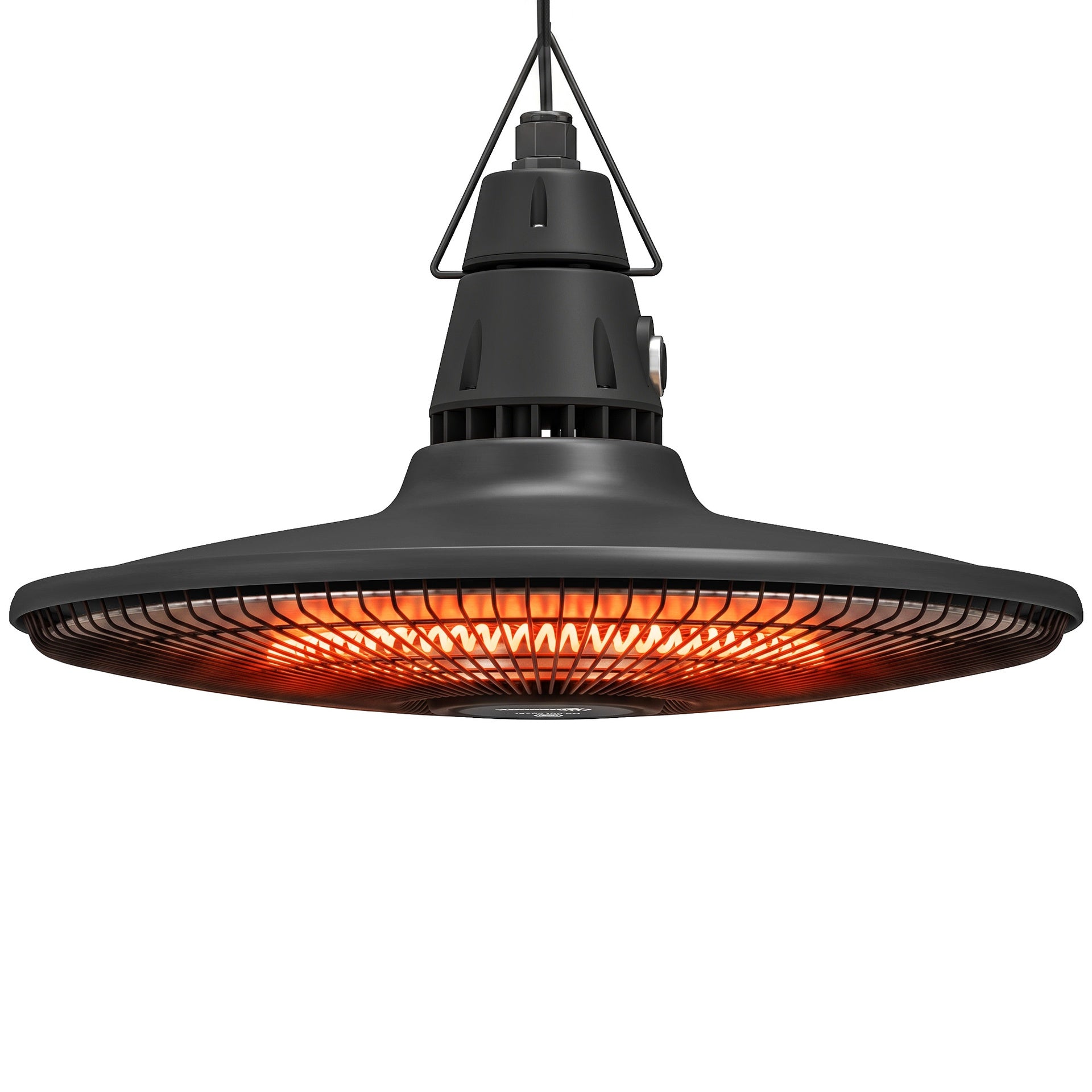 Outsunny 1500W Electric Patio Heater, IP65 Hanging Infrared Outdoor Heater with Carbon Fiber Tube, Remote Control, Black