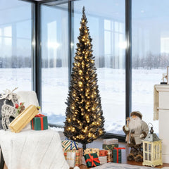 Black  6FT Pencil Christmas Tree