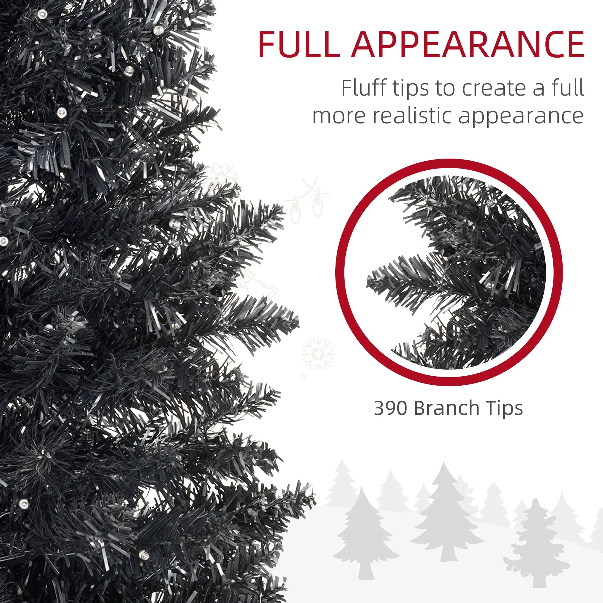 Black  6FT Pencil Christmas Tree