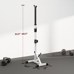 Soozier Pair of Adjustable Squat Rack Standard 53.5"-69.25" Barbell Rack Stand 440lbs Capacity, 2" Steel Heavy Duty Bench Press Rack, Support 3 Sets Barbells Storage