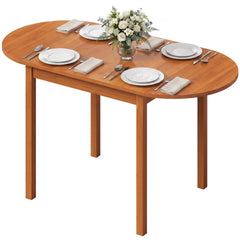 HOMCOM 55" Wood Kitchen Table, Drop Leaf Tables for Small Spaces, Walnut