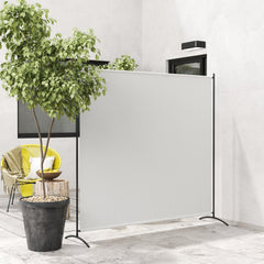 Outsunny Outdoor Privacy Screen, 5.9FT Tall Room Divider with UPF30+ Protection, Freestanding Privacy Panel, Beige