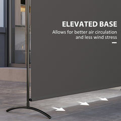 Outsunny Outdoor Privacy Screen, 5.9FT Tall Room Divider with UPF30+ Protection, Freestanding Privacy Panel, Dark Gray