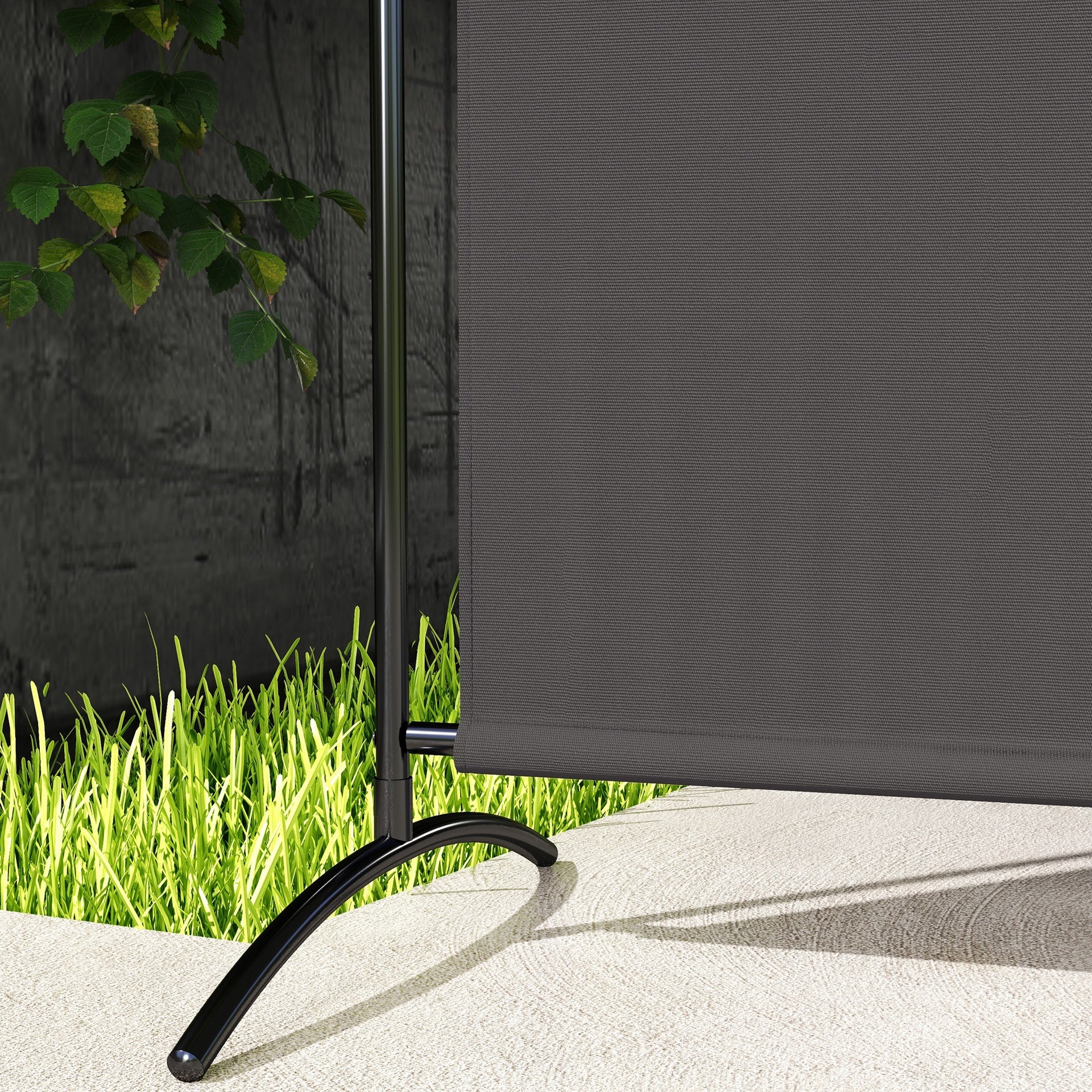 Outsunny Outdoor Privacy Screen, 5.9FT Tall Room Divider with UPF30+ Protection, Freestanding Privacy Panel, Dark Gray
