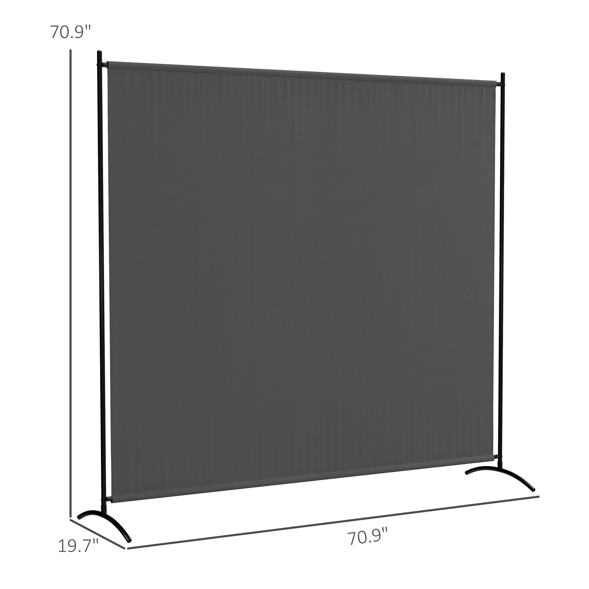 Outsunny Outdoor Privacy Screen, 5.9FT Tall Room Divider with UPF30+ Protection, Freestanding Privacy Panel, Dark Gray