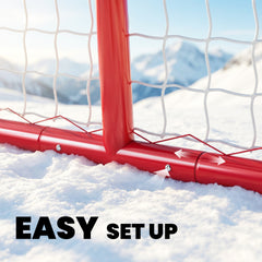 Soozier 35" x 18" Street Hockey Goal, Easy Setup Hockey Net with Metal Frame, Lightweight & Portable