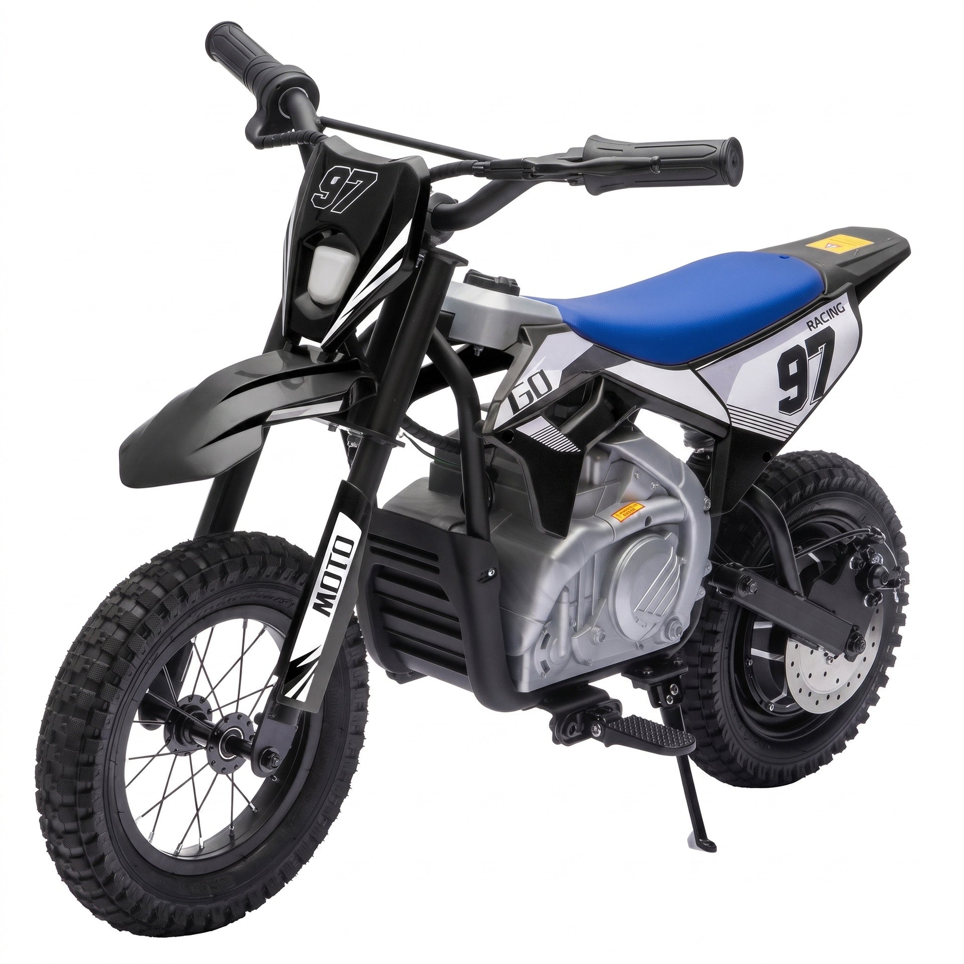 Qaba 36V Electric Dirt Bike for Kids with Brushless Motor, Up to 9.9 MPH, Inflatable Tires and Rear Suspension, Black