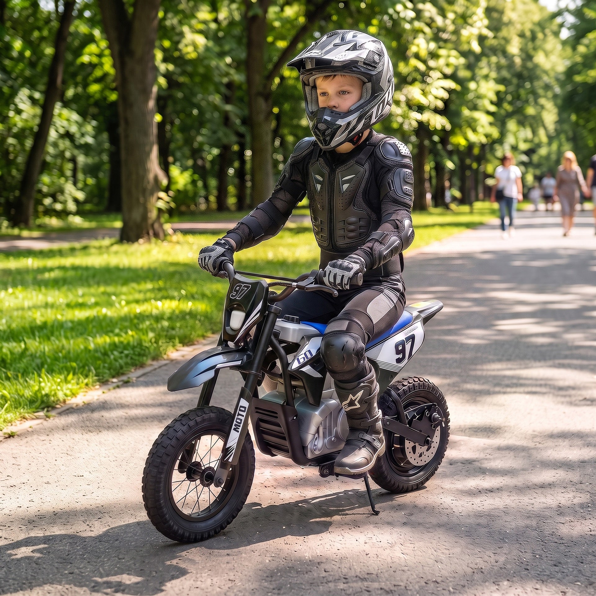 Qaba 36V Electric Dirt Bike for Kids with Brushless Motor, Up to 9.9 MPH, Inflatable Tires and Rear Suspension, Black
