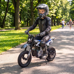 Qaba 36V Electric Dirt Bike for Kids with Brushless Motor, Up to 9.9 MPH, Inflatable Tires and Rear Suspension, Black