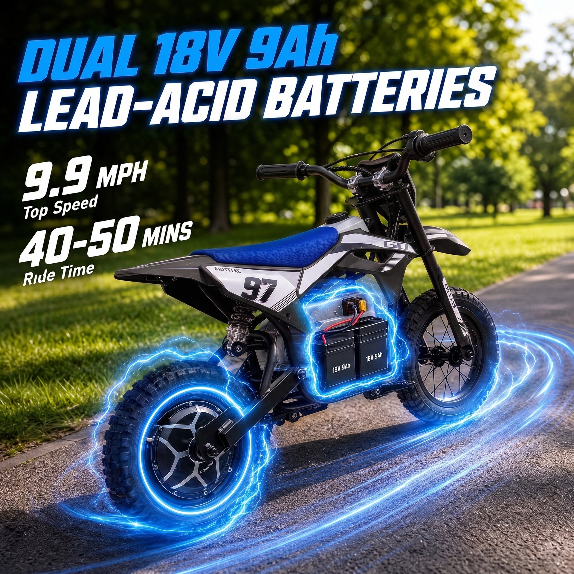 Qaba 36V Electric Dirt Bike for Kids with Brushless Motor, Up to 9.9 MPH, Inflatable Tires and Rear Suspension, Black
