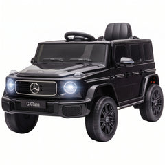Qaba Licensed Mercedes-Benz G580 12V Kids Ride On Car with Remote, Soft Start, Headlights, Seat Belt, Music, USB, Horn, Black