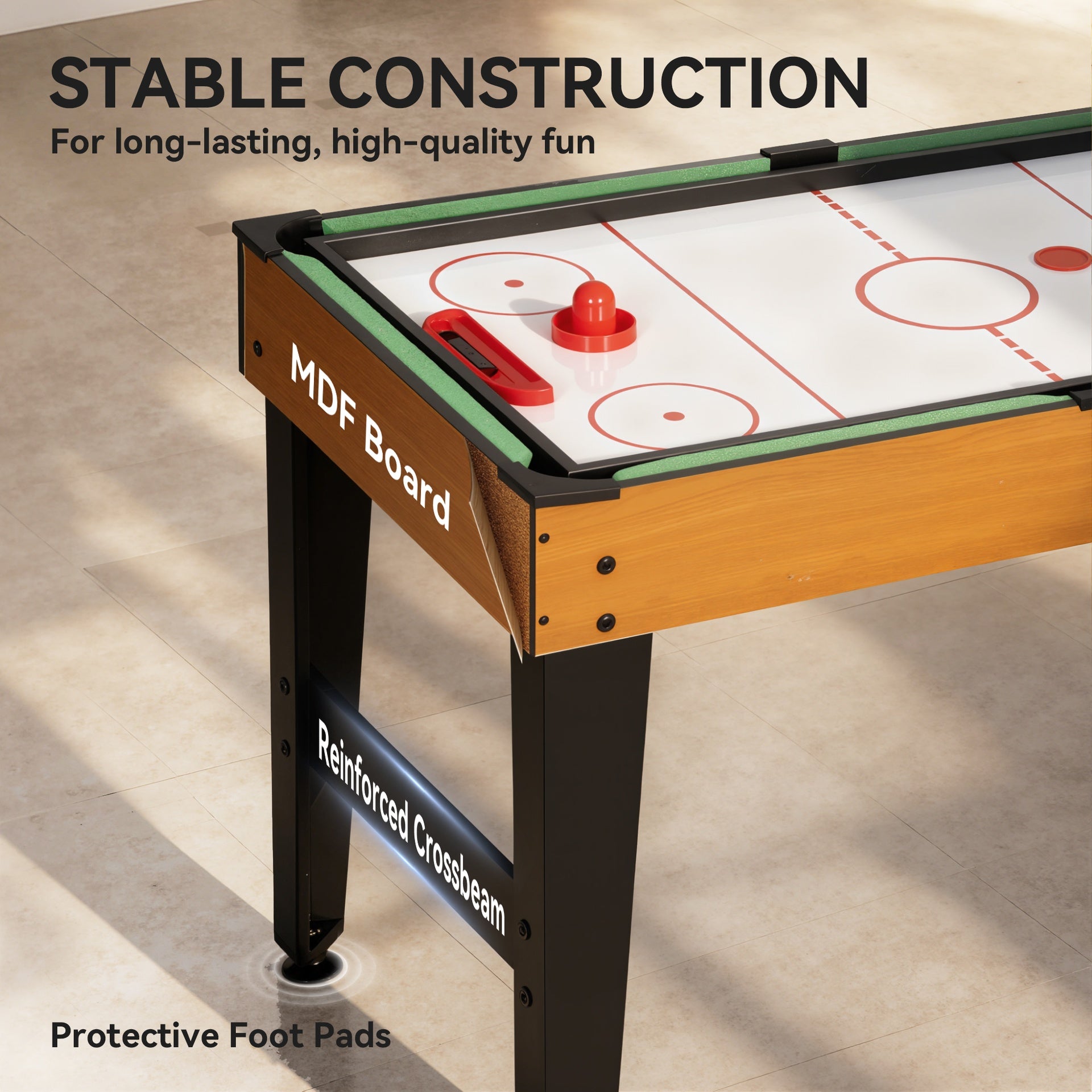 Soozier 5-in-1 Multi Game Table, 53" Combo Table with Foosball, Pool, Ping Pong, Ice Hockey & Basketball, Game Room Sports Set