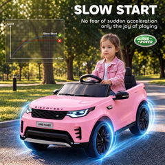 Qaba 12V Electric Car for Kids, Licensed Land Rover Ride on Car with Parent Remote, Soft Start, 4 Wheel Suspension, Pink